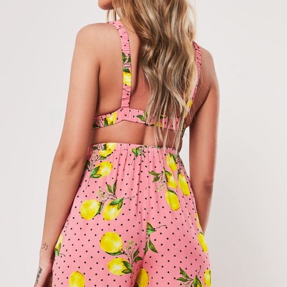 Missguided Pink Lemon Print Set - Picture 3 of 5